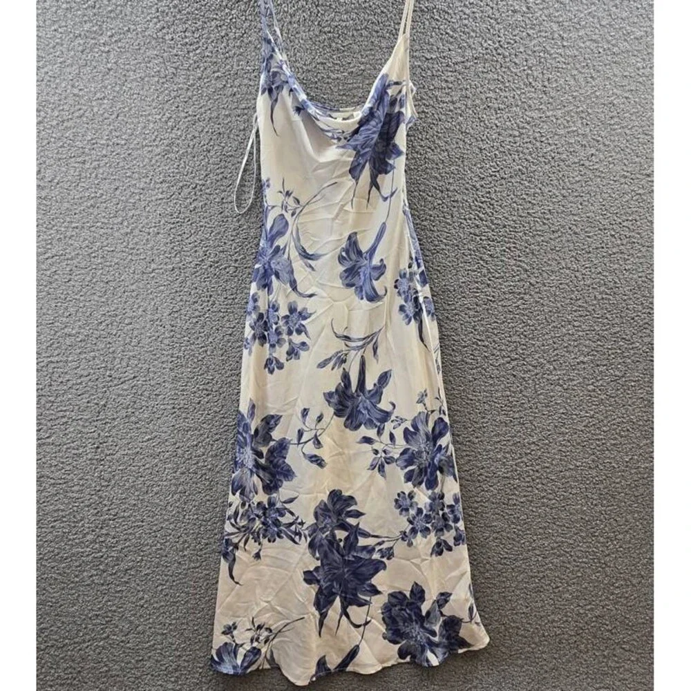 GUESS Akilina Sleeveless Cowlneck Dress Women XS Dreaming Lillies Print Pullover